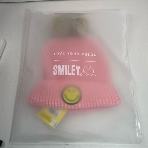 BNIP Love Your Melon Smiley Pom beanie toboggan - Picture 3 of 10
